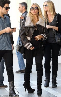 Pregnant Rachel Zoe steps out in foot-skyscrapers. (Fame/Barcroft Media/via the Daily Mail)