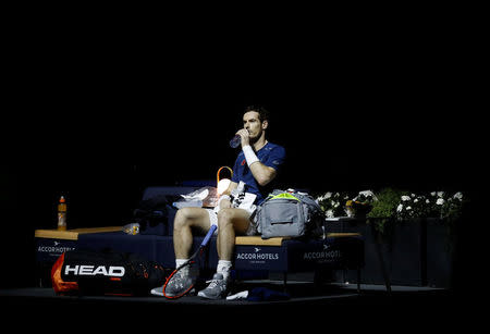 Tennis - Paris Masters tennis tournament men's singles final - Andy Murray of Britain v John Isner of the U.S. - Paris, France - 6/11/2016 - Murray during the match. REUTERS/Gonzalo Fuentes