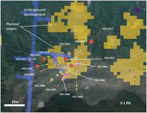 Plan view of Big Missouri A Zone drilling