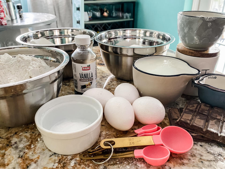 The recipe called for shortening and buttermilk to create the chocolate cake batter. (Terri Peters/TODAY)