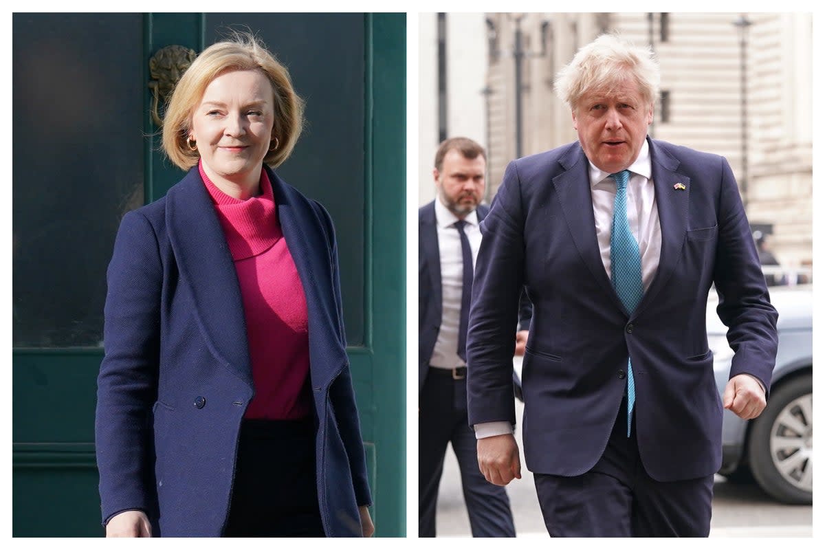 Liz Truss and Boris Johnson (PA)