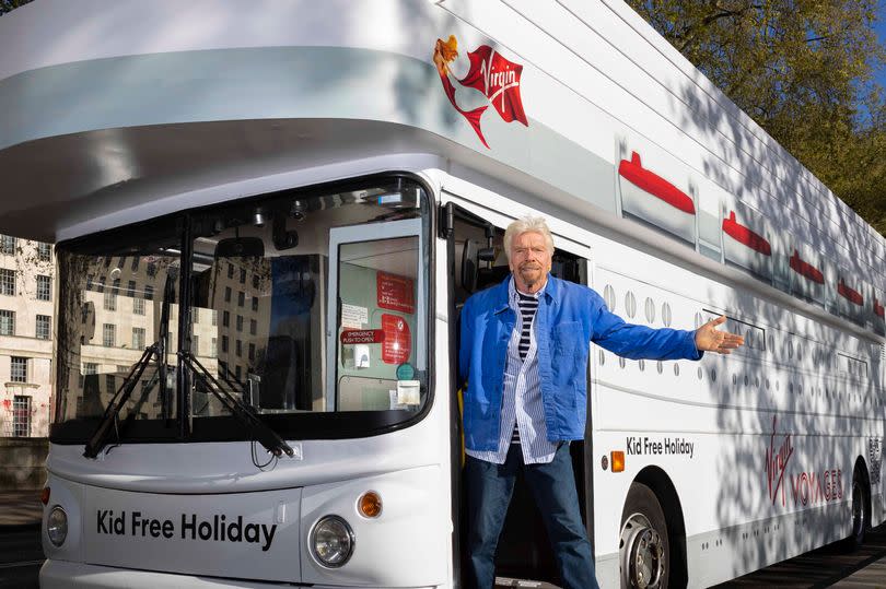 Sir Richard Branson took to the streets of London to hand out 200 free Virgin cruise tickets to lucky passers-by