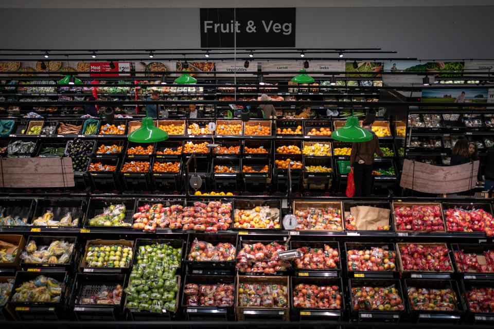 EMBARGOED TO 0001 FRIDAY JUNE 17 File photo dated 15/10/21 of shoppers in the fruit and vegetables section of a branch of Asda in south London. A leading campaigner against food poverty has demanded a 