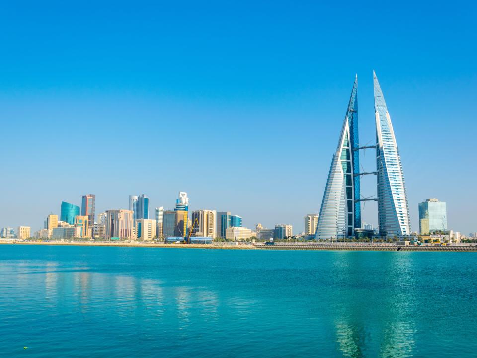 Skyline of Manama in Bahrain.