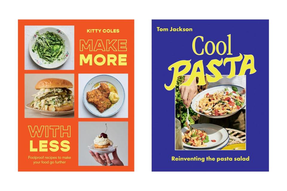 Kitty Coles’s ‘Make More with Less’ and Tom Jackson’s ‘Cool Pasta’ are among the cookbooks that have hit shelves in recent months (Hardie Grant)