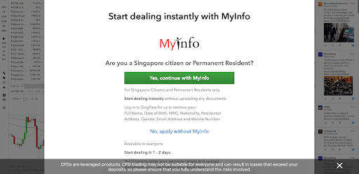 Sign up for IG Markets brokerage with SingPass MyInfo to start investing