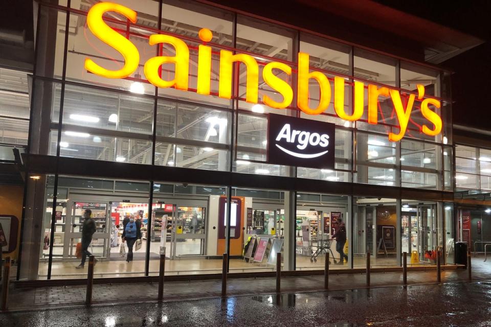 Sainsbury’s store in Bangor, Co Down (Michael McHugh/PA) (PA Archive)