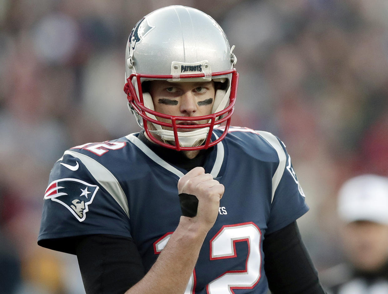 Tom Brady will play in his eighth Super Bowl after beating the Jaguars in the AFC championship game. (AP)