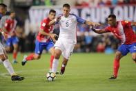 Sep 1, 2017; Harrison, NJ, USA; United States forward Clint Dempsey (8) plays the ball against Costa Rica during the second half at Red Bull Arena. Vincent Carchietta-USA TODAY Sports