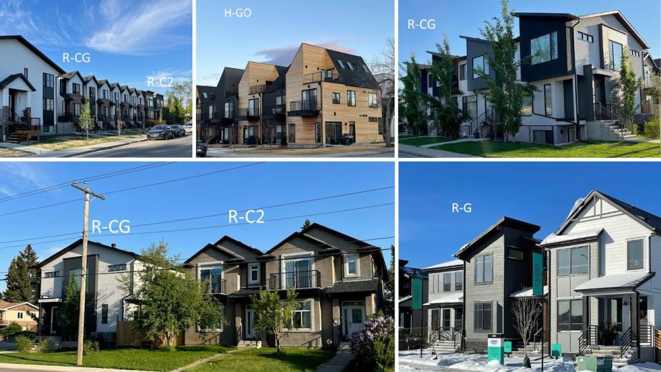 Different zoning examples in various communities around Calgary, according to images from the city's website.