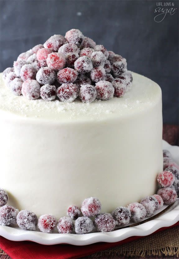 Sparkling Cranberry White Chocolate Cake