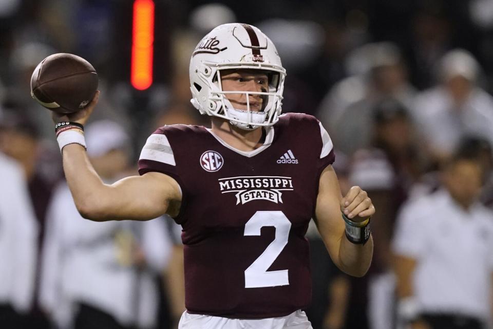 Mississippi State quarterback Will Rogers passes against Auburn on Nov. 5.