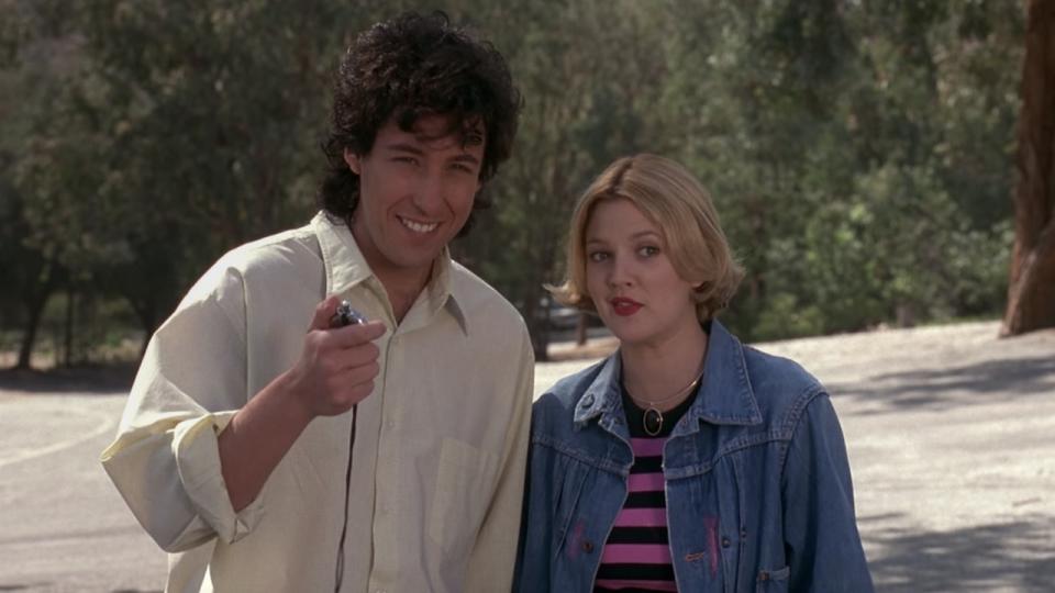 Adam Sandler and Drew Barrymore in The Wedding Singer