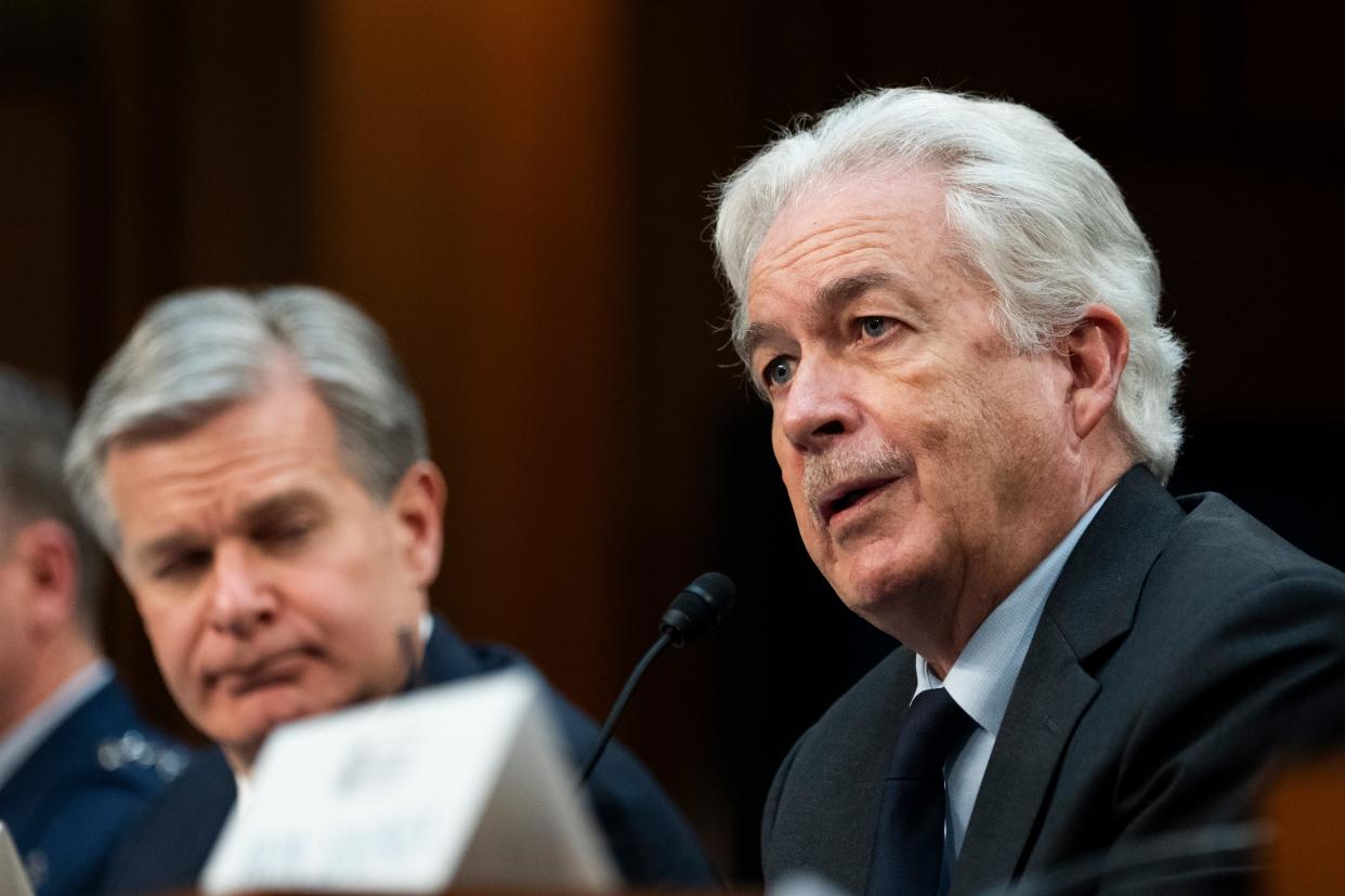 CIA director William Burns speaks during a hearing on worldwide threats before the Senate Select Committee on Intelligence on March 11, 2024, in Washington.