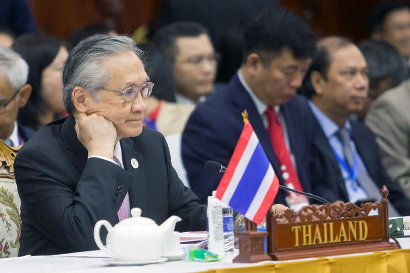 Thailand's Foreign Minister Pramudwinai attends foreign ministers of ASEAN emergency meeting on coronavirus outbreak with China in Vientiane