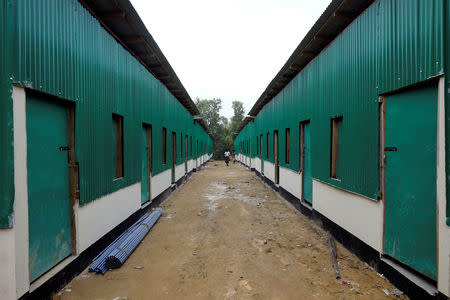 A shelter building constructed at a Rohingya repatriation centre is seen in Gunndum near Cox's Bazar, Bangladesh, November 14, 2018. REUTERS/Mohammad Ponir Hossain