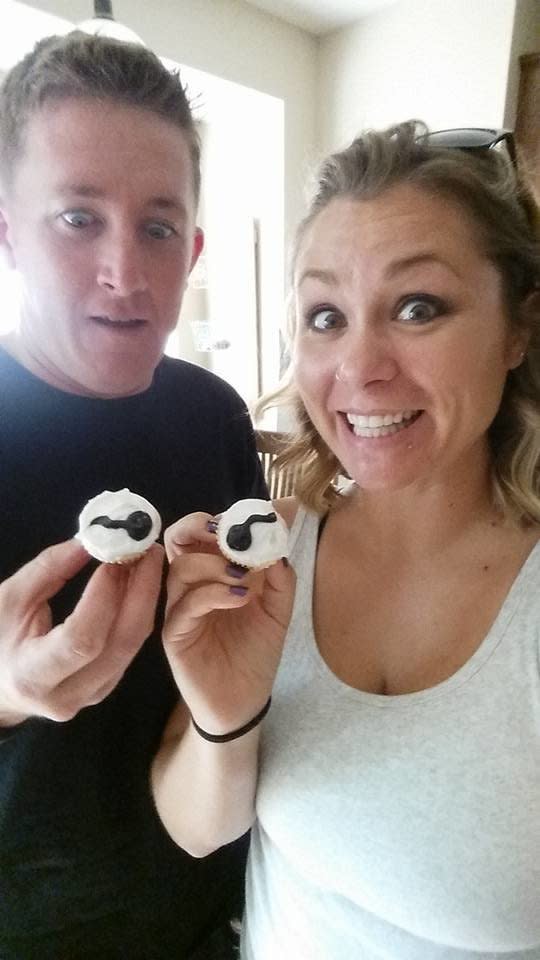 With the extra batter, Amber made cupcakes with&nbsp;&ldquo;some little squiggle sperms.&rdquo; (Photo: Amber Cole)