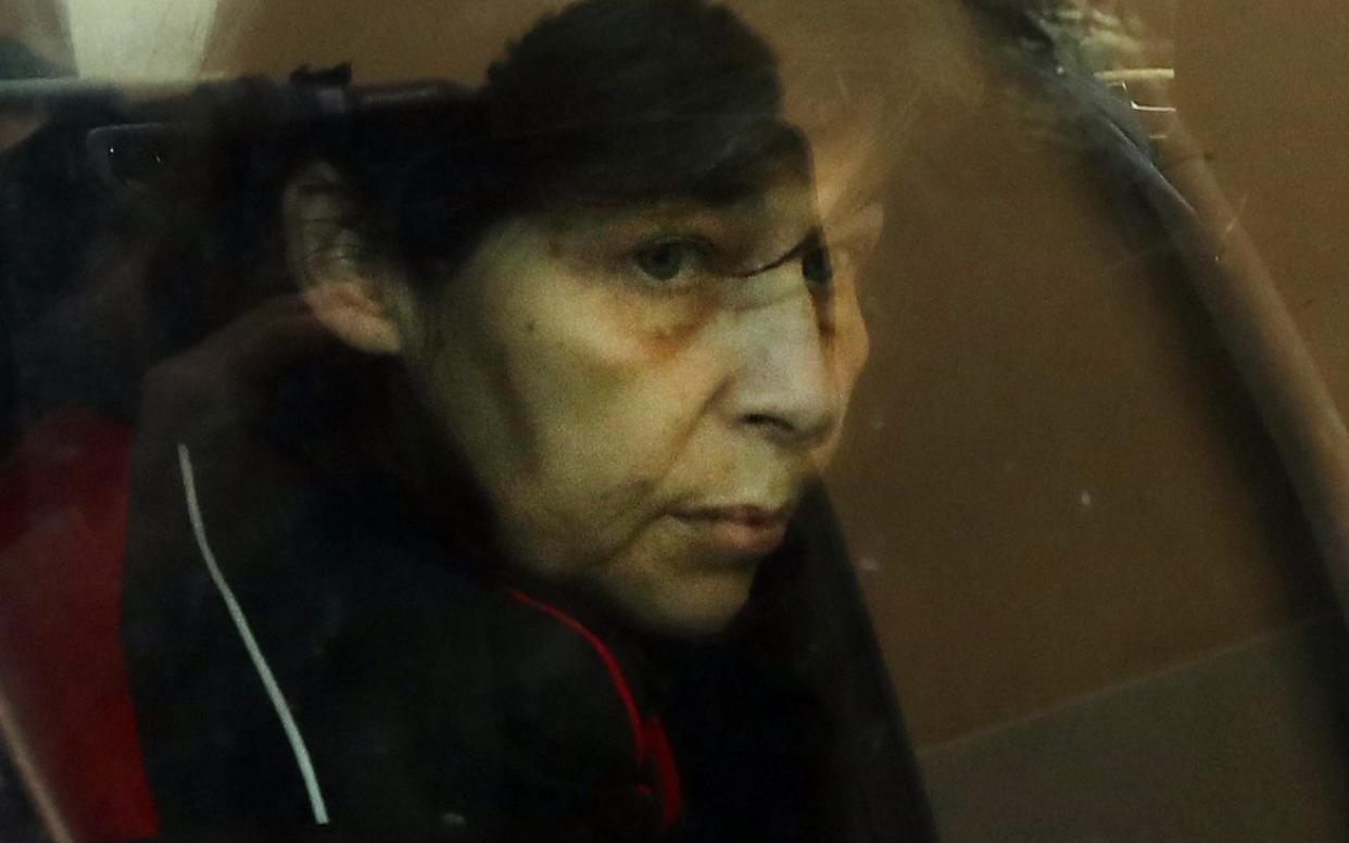 Patricia Dagorn, a woman suspected of being a serial poisoner trapping wealthy widowers from the Cote d'Azur, arrives at the courthouse in Nice - AFP