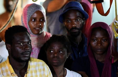 Spanish rescue ship Open Arms with migrants on board arrives in Lampedusa