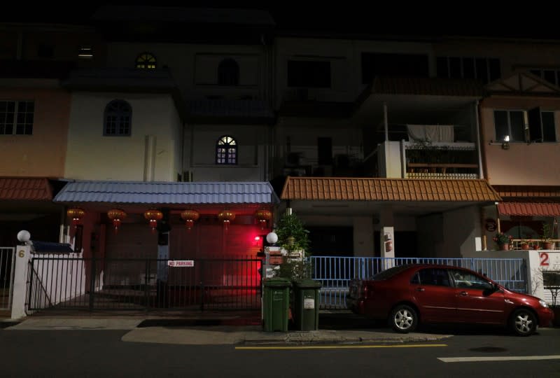 A view of licensed brothels that were shut down shortly before midnight, as part of measures to curb the outbreak of coronavirus disease (COVID-19), in Singapore's red-light district Geylang