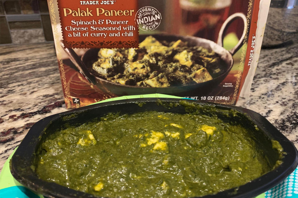 Trader Joe's cooked palak paneer.