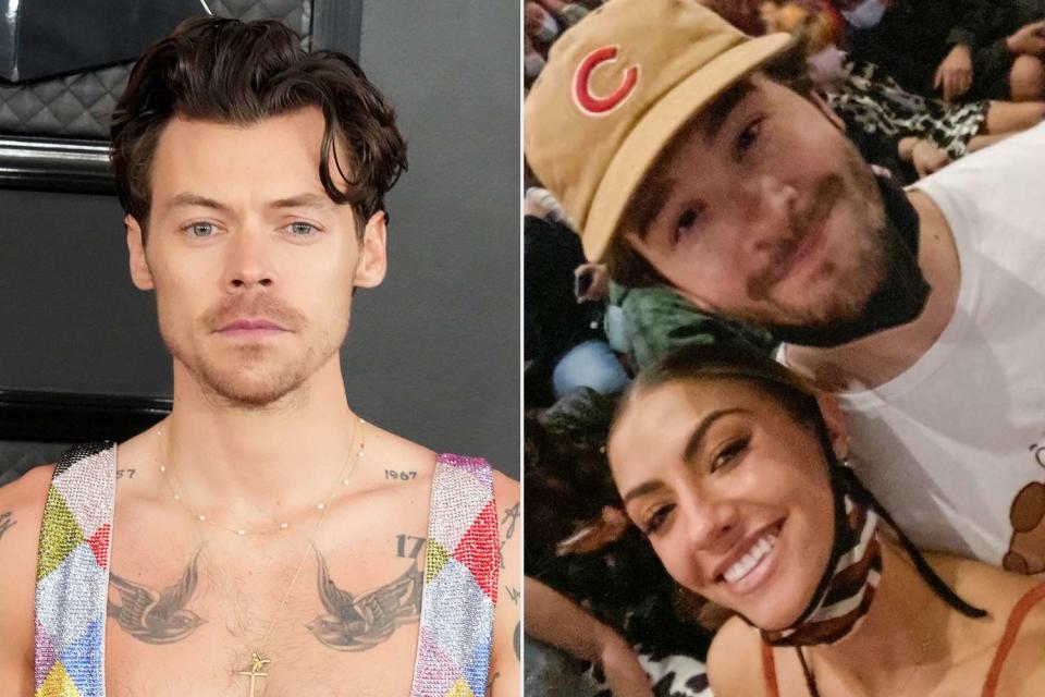 <p>Jeff Kravitz/FilmMagic; Courtesy Elena Fiorenza Gatti</p> Harry Styles (left); Elena Fiorenza Gatti and John Postlethwait