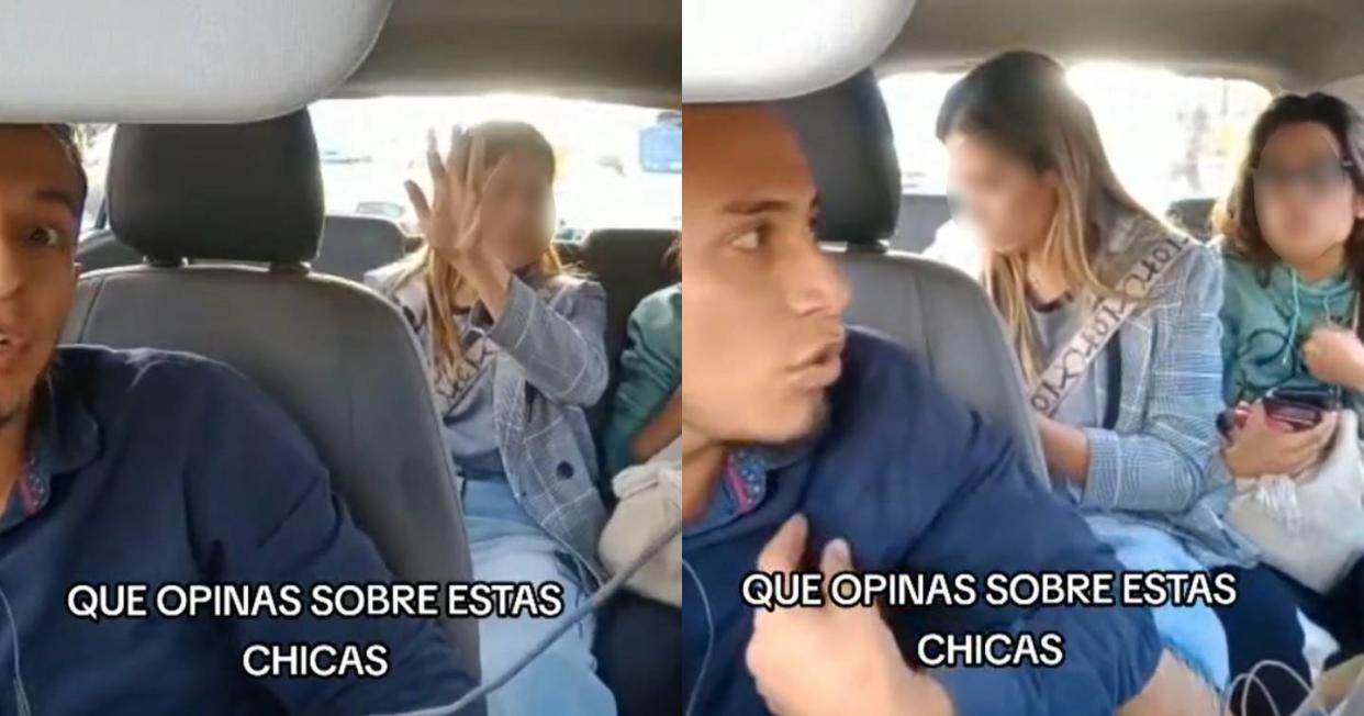 Mexicanas abordan taxi en Colombia y se pelean con el conductor por $8 pesos. Foto: Captura de video TikTok @belesar