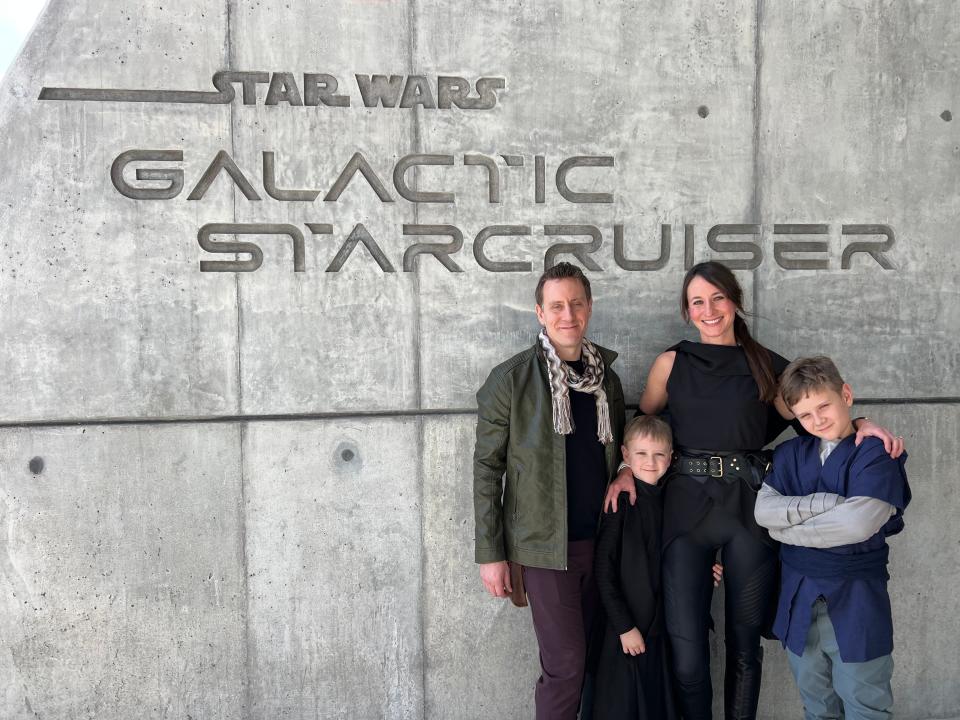 brooke and her family at the galactic starcruiser