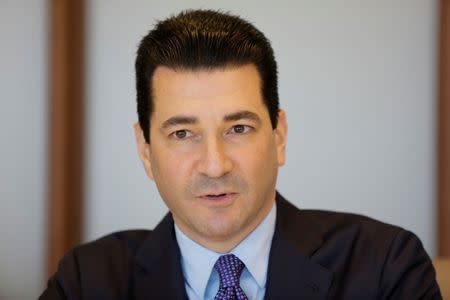 U.S. Food and Drug Commissioner Scott Gottlieb attends an interview at Reuters headquarters in New York City, U.S., October 10, 2017. REUTERS/Eduardo Munoz