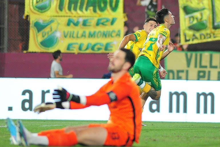 Batalla se lamenta por el gol de Defensa y Justicia, después que dio un rebote y Braida no tuvo reacción para marcar a Solari