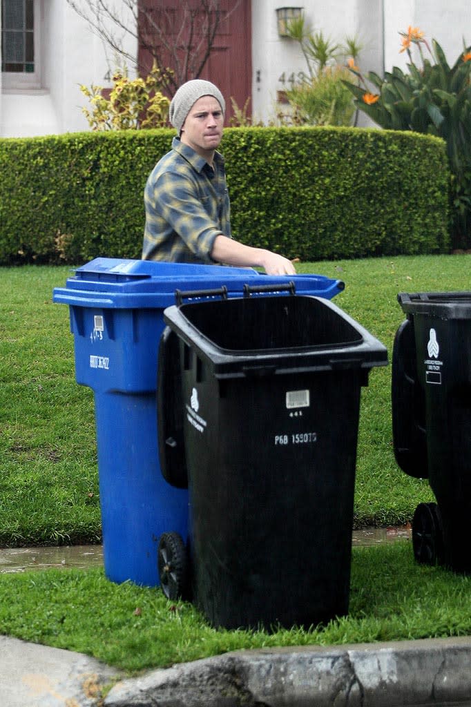 Tatum Channing Takes Out Trash