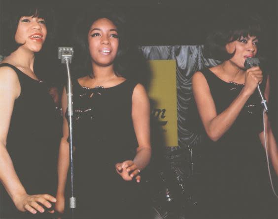 Flo, Diane and Mary sing their hits as the Motortown Revue arrives in London in 1965 (Mary Wilson Collection)