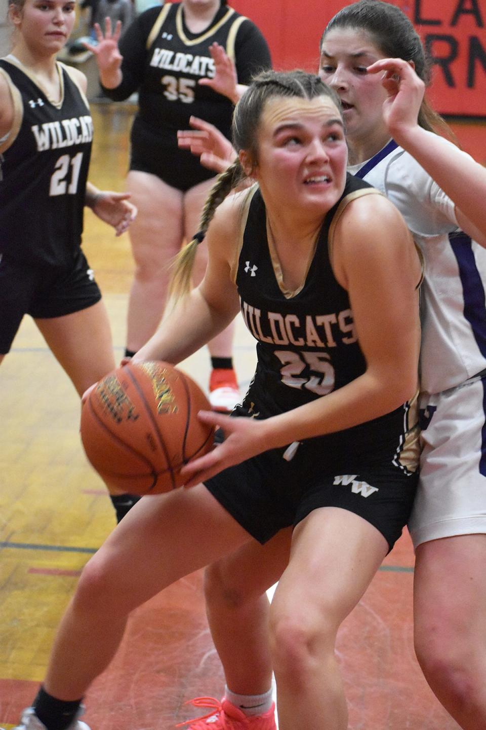 Western Wayne senior forward Brooke Kellogg (25) earned a spot on this year's Honesdale Area Jaycees All-Tournament Team.