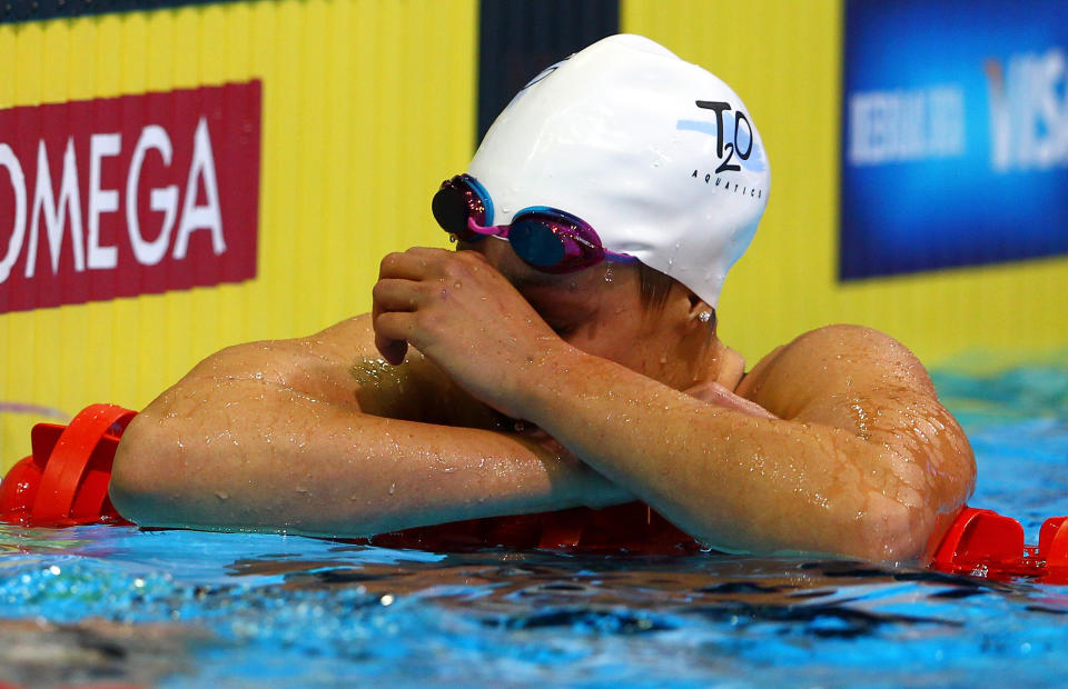 Having already qualified for two Summer Olympics at age 23, Katie Hoff was among the favorites for a spot in London in the freestyle races. Rumored to be suffering from a stomach virus during the Olympic Trials, Hoff didn't qualify in the 200 free, 400 free or 800 free. (Photo by Al Bello/Getty Images)