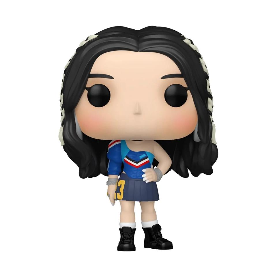 jisoo funko pop in pleated skirt and one shoulder top