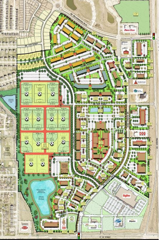 In addition to the 13-field GrimesPlex, the development is expected to have up to 360 housing units, a hotel, several restaurants, banks, shopping and other entertainment.