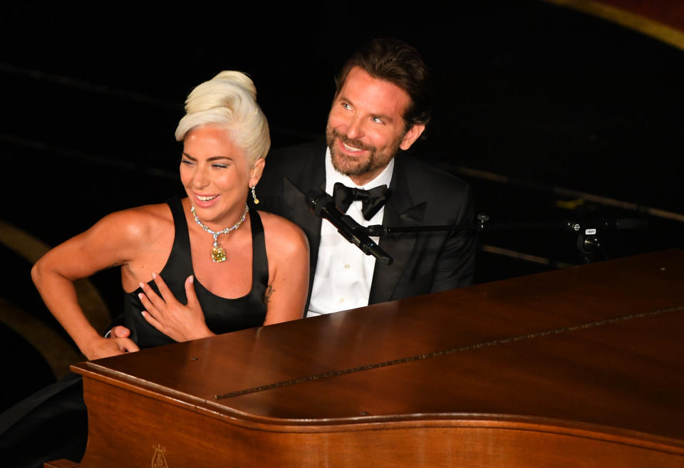 Lady Gaga und Bradley Cooper genossen ihre Performance auf den Academy Awards sichtlich. (Bild: ddp/Robert Deutsch-USA TODAY NETWORK)