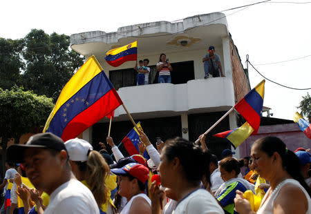 Opposition supporters take part in a rally to commemorate the Day of the Youth and to protest against Venezuelan President Nicolas Maduro's government in Urena, Venezuela February 12, 2019. REUTERS/Marco Bello