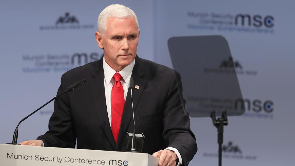 Vice President Pence met with silence after mentioning Trump in a speech in Munich, Germany. (USA Today)