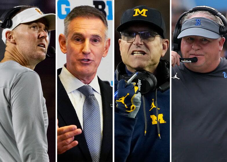 Lincoln Riley, Tony Petitti, Jim Harbaugh and Chip Kelly