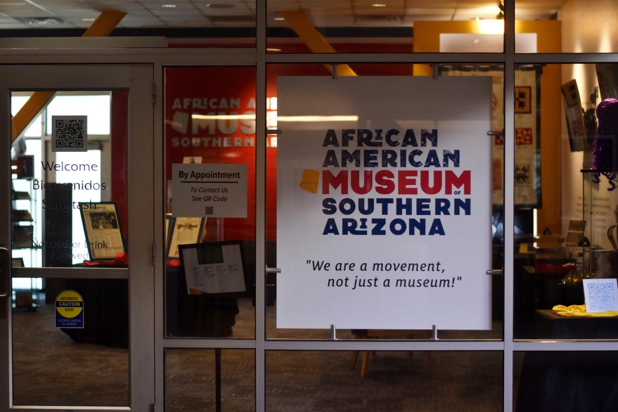 The sign on the window of Arizona's first African American museum on Jan. 23, 2023, the African American Museum of Southern Arizona in Tucson.