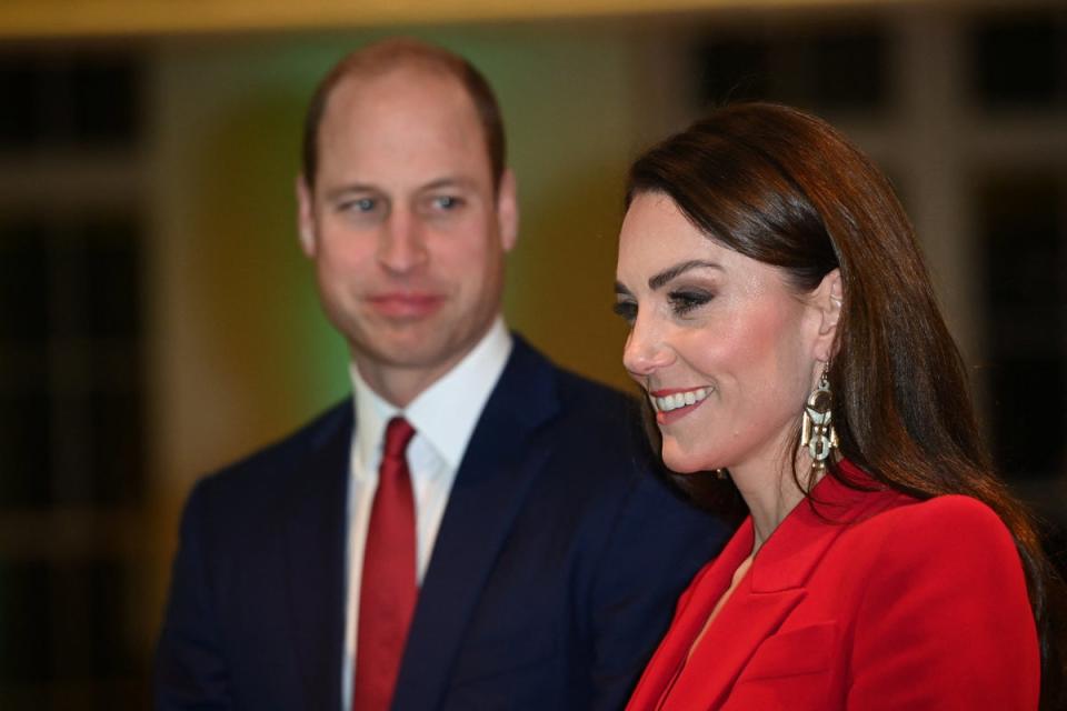 Prince William, Prince of Wales, and Catherine, Princess of Wales, attend a pre-campaign launch event, hosted by The Royal Foundation Centre for Early Childhood, at BAFTA (REUTERS)