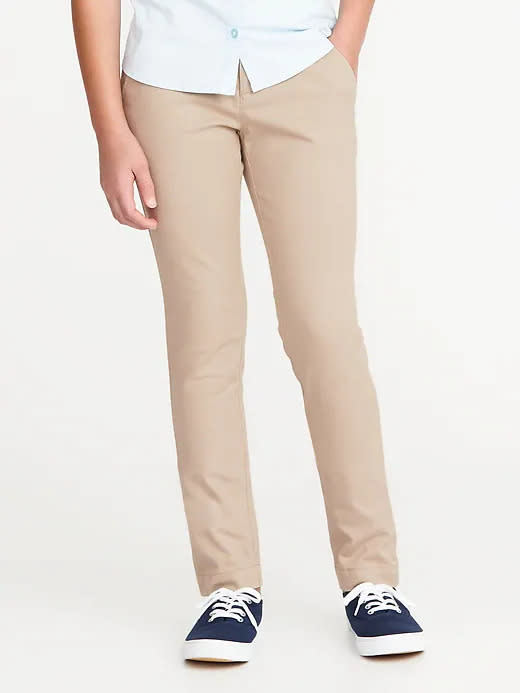 Skinny Uniform Pants for Girls. Image via Old Navy.