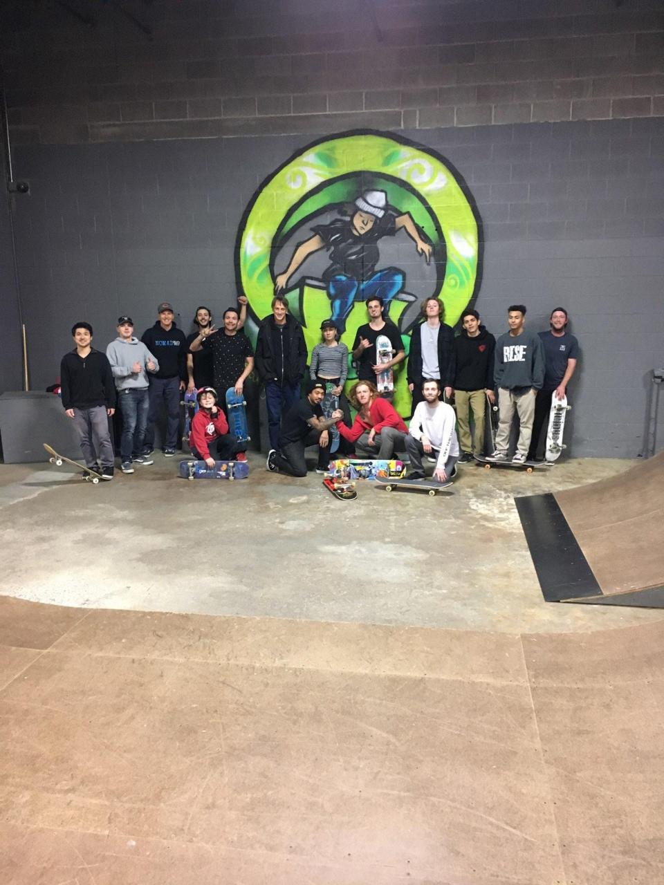 Skateboarding icon Tony Hawk made a surprise visit to Q Skatepark in the Stout Field neighborhood on Nov. 27, 2018.