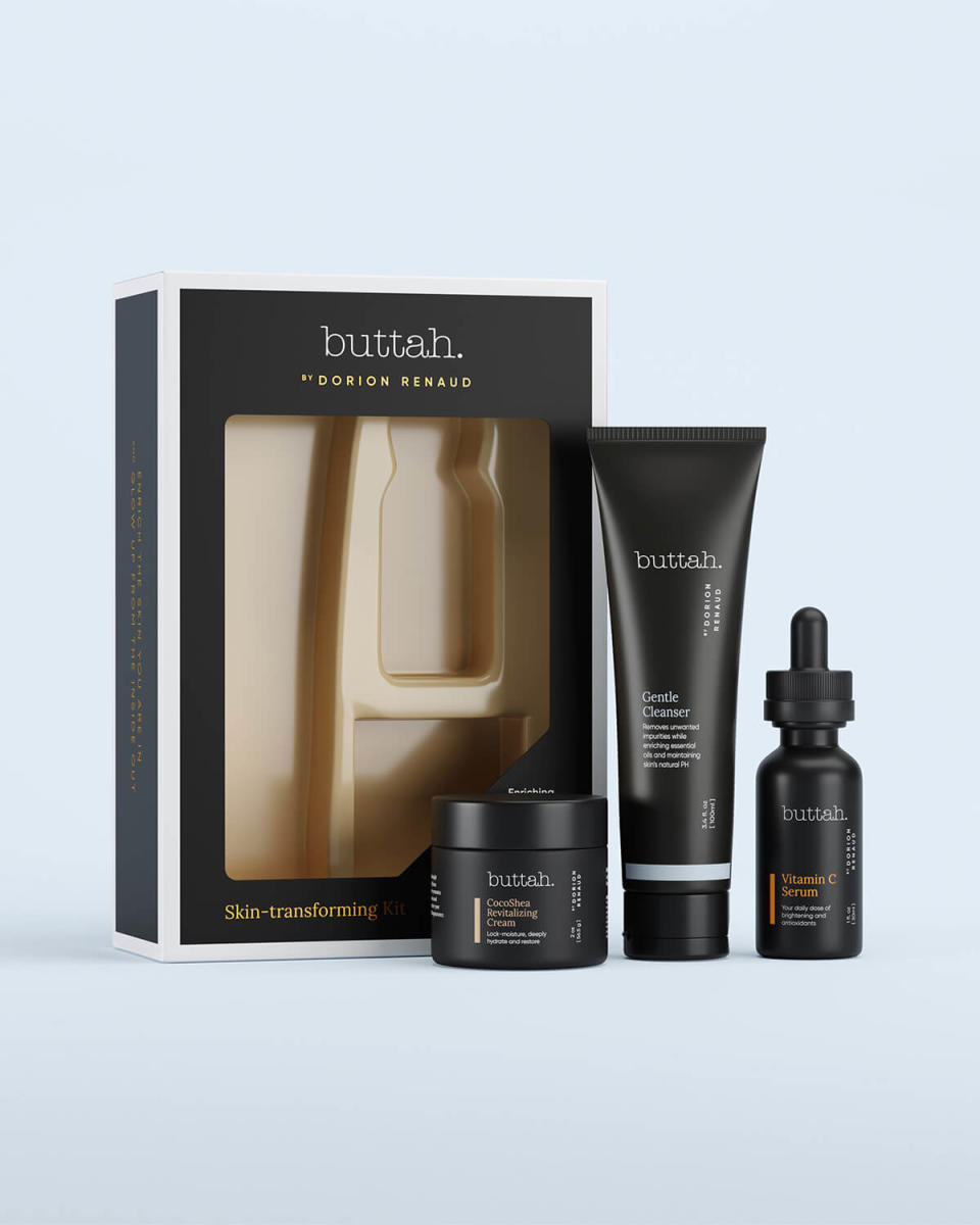 <p><a href="https://www.buttahskin.com/products/buttah-complete-skin-kit" rel="nofollow noopener" target="_blank" data-ylk="slk:Shop Now;elm:context_link;itc:0;sec:content-canvas" class="link ">Shop Now</a></p><p>Customizable Skin Kit</p><p>$65.00</p><p>buttahskin.com</p>