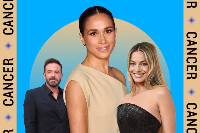 <p>Getty (3)</p> Cancer Rising Celebrities, Ben Affleck, Meghan Markle, Margot Robbie