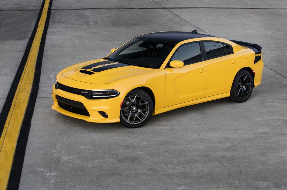 <p>For the same price as the Challenger, you can upgrade to four doors with the Charger Scat Pack and still get that massive 6.4-liter 485-horsepower Hemi V8. You also get six-piston Brembo brakes up front and Nappa leather performance seats. </p>