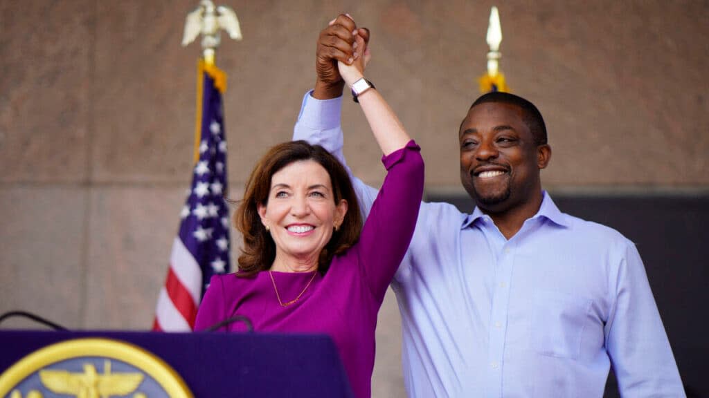 New York Governor Kathy Hochul and Lt. Gov. Brian Benjamin