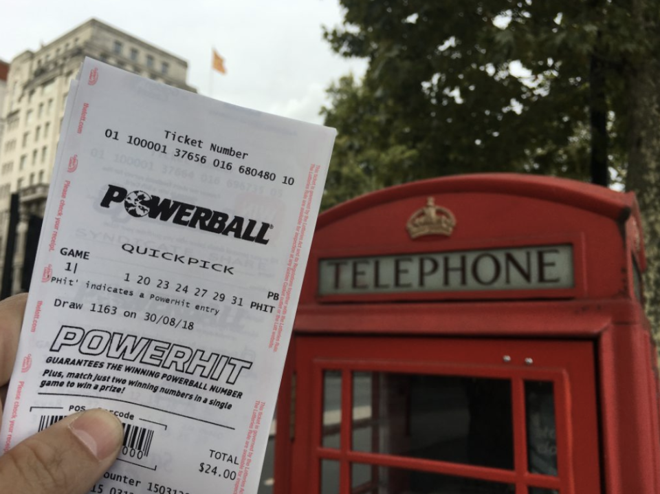 A Powerhit ticket and a London phone box