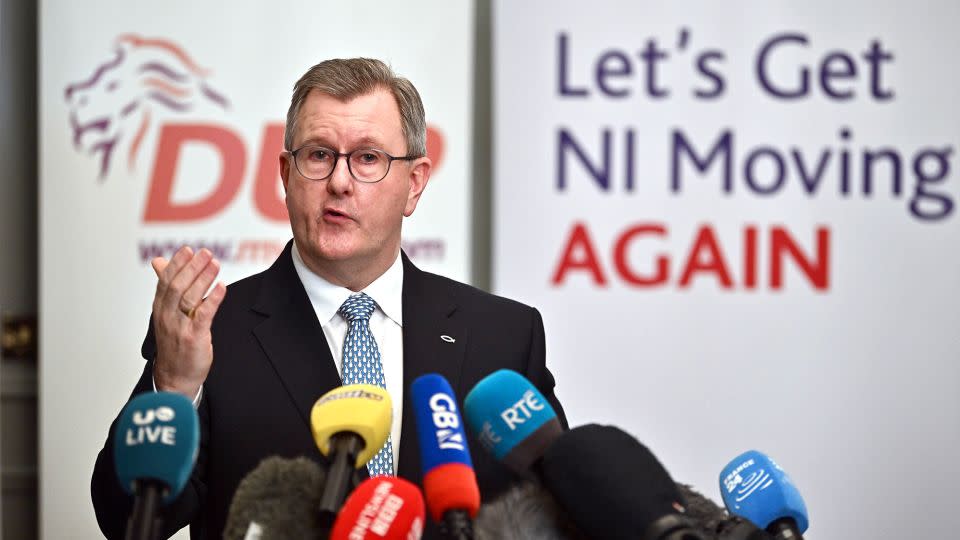 DUP leader Jeffrey Donaldson pictured on Tuesday. - Charles McQuillan/Getty Images